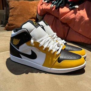 NWOT Nike Air Jordan 1 Mid Yellow Ochre/Black/White Men's Sneakers